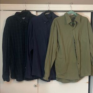 Van Heusen XL Button-Up Shirts Blue Green